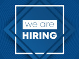 We are hiring banner in blue